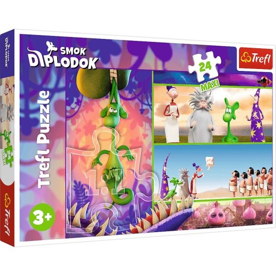 Trefl Maxi 24el puzzle. - Dragon Diplodok curioso -