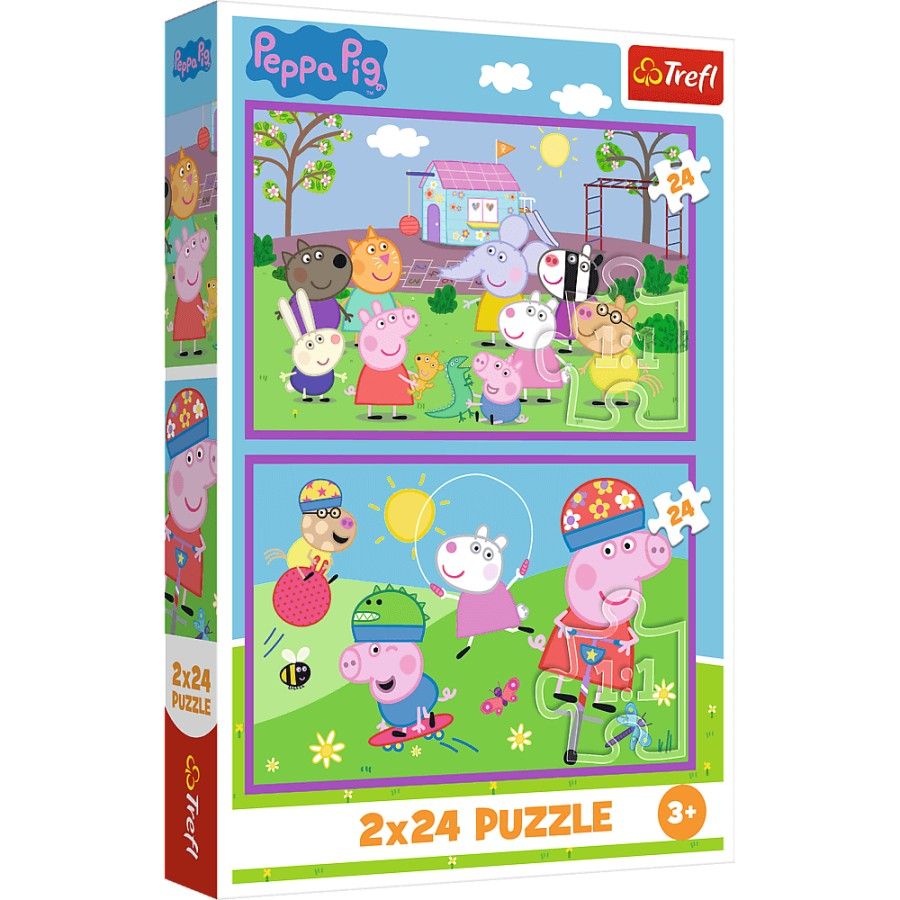 Trefl 2x24el puzzle. - Peppa sul parco giochi - 5900511344356