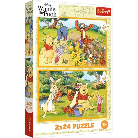 Trefl 2x24El-puzzel. - Puzzel Winnie de Pooh - Day in de tuin