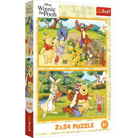 Trefl 2x24El-puzzel. - Puzzel Winnie de Pooh - Day in de tuin