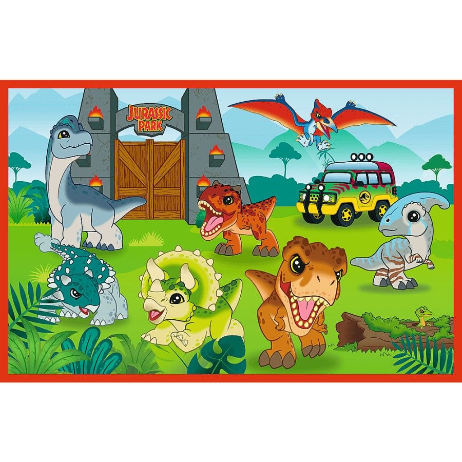 Trefl 2x24el puzzle. - Piccoli dinosauri, Jurassic Park -