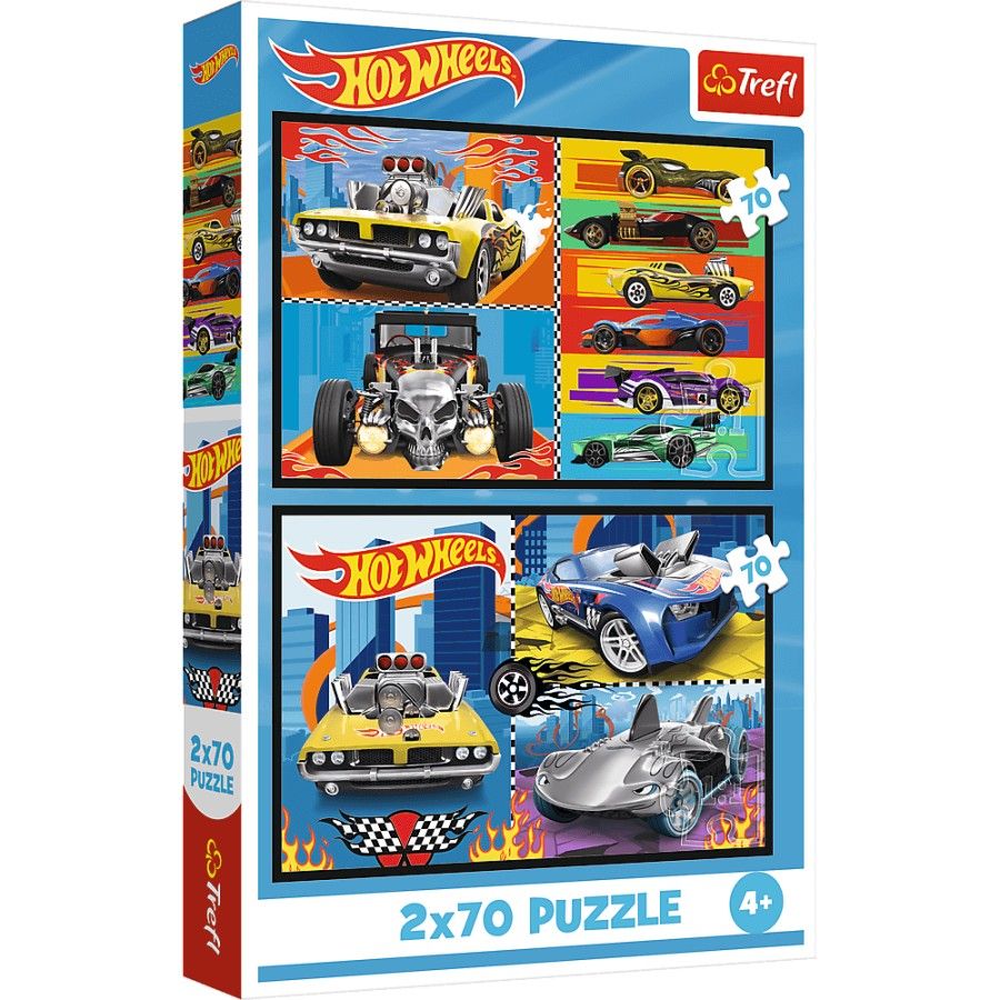 Trefl 2x70el Puzzle. - heiße Räder - 5900511344424