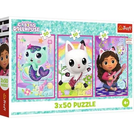 Trefl 3x50El-puzzel. - Ontmoet Gabi en Kotki