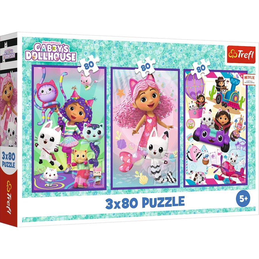 Trefl 3x80l puzzle. - Barevné dny GABI - 5900511388828
