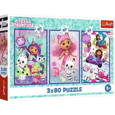 Trefl 3x80EL Puzzle. - Jours de Gabi colorés