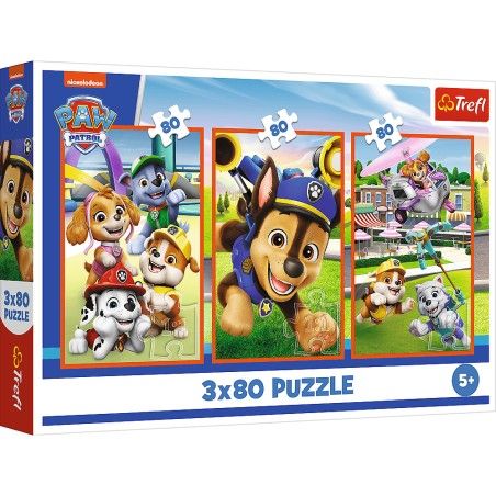Trefl 3x80el puzzle. - Pes je KRIPION