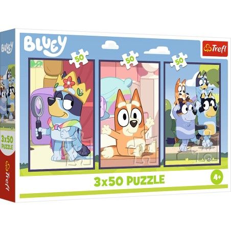 Trefl 3x50EL Puzzle. - famille bluey