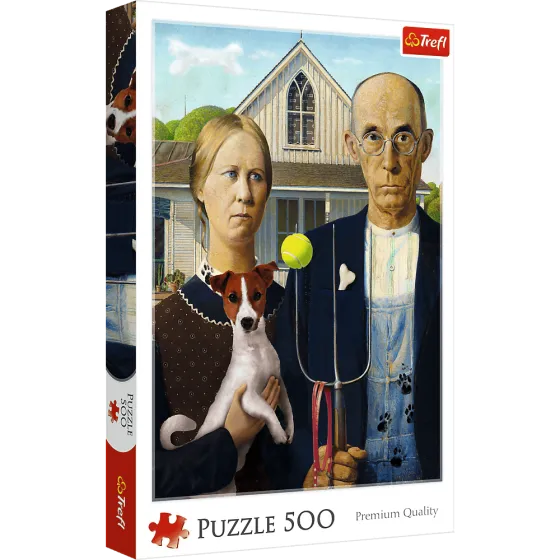 Trefl 500el puzzle. - amerikai gótikus: kutya kiadás -