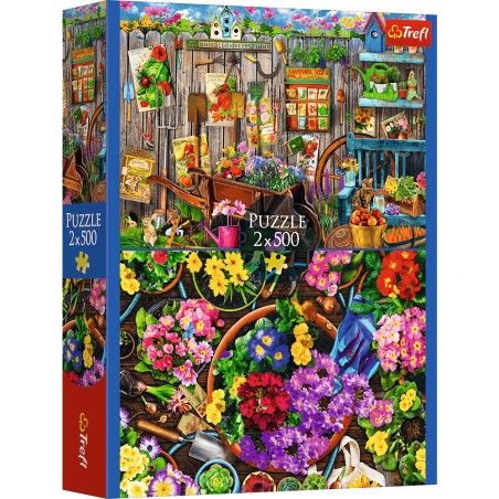 Trefl 2x500el puzzle. - works in the garden