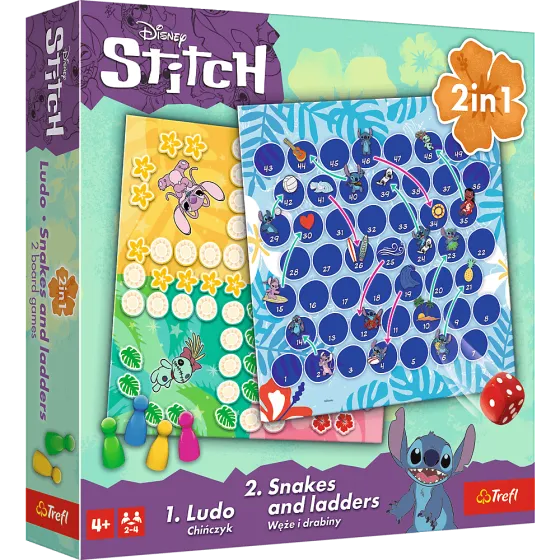 Trefl Játék 2in1 Lilo és Stitch - kínai - kígyók és létrák -