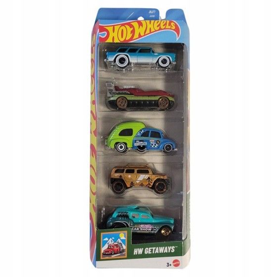 Hot Wheels pięciopak 18060 JBJ77 - GETAWAYS - 074299018060