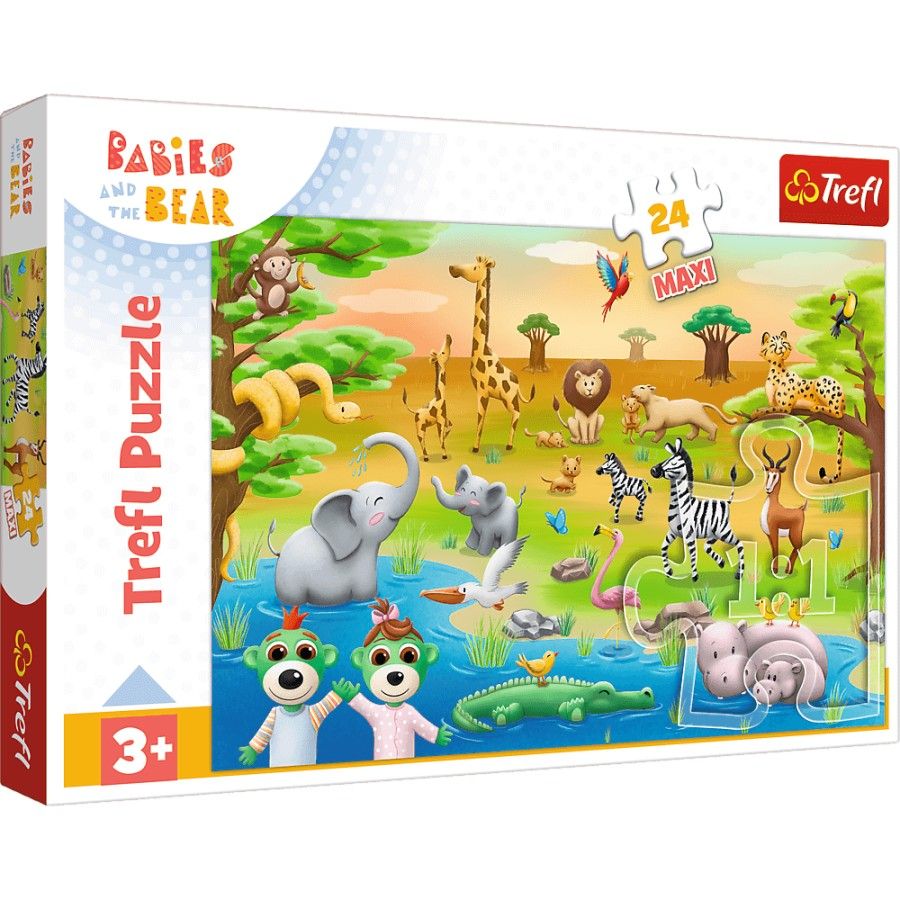 Trefl Pussel "24 Maxi" Safari Bobski / Kazstudio Bobaski och Teddy Bear