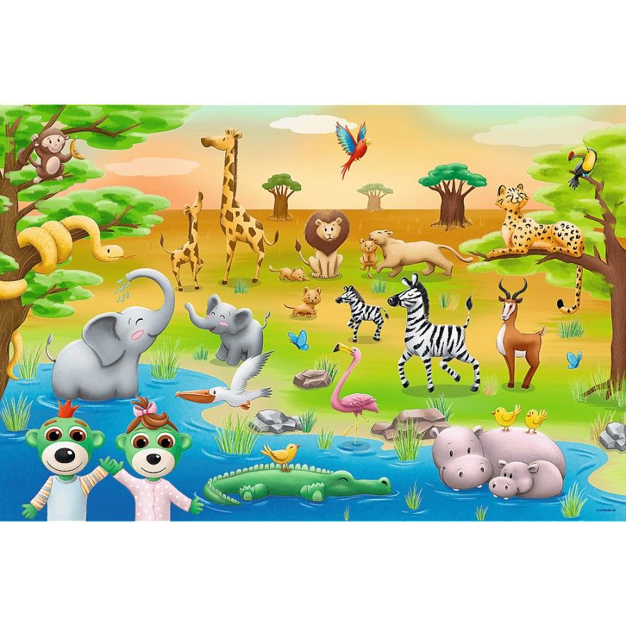 Trefl Puzzle "24 Maxi" Safari Bobski / Kazstudio Bobaski and Teddy Bear