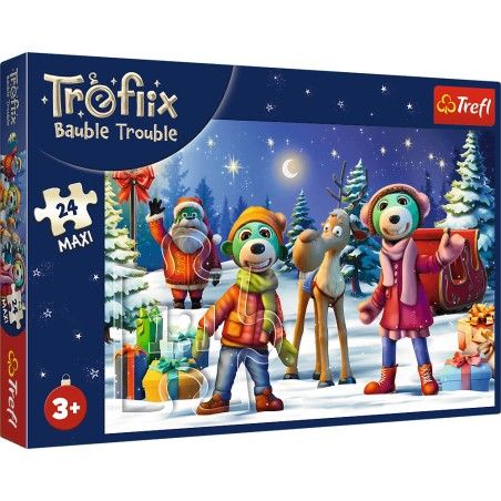 Trefl Puzzle "24 Maxi" -XMAS Trefliki lepią bałwana / KAZSTUDIO SA Rodzina Treflików