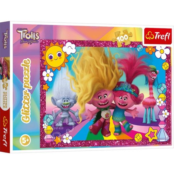 Trefl Puzzle "100 glitter" Troll Shiny / Tlolls universali