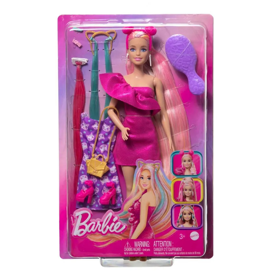 Barbie Szórakoztató haj baba + akce.my jdc85 - 194735281183