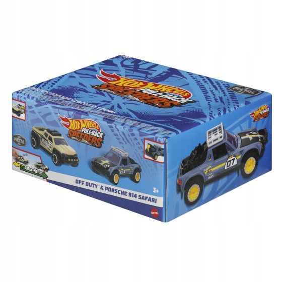 Heet wielen voertuig pull-back 2-pack Off Duty en Porsche 914 Safari HPR91 HWH61