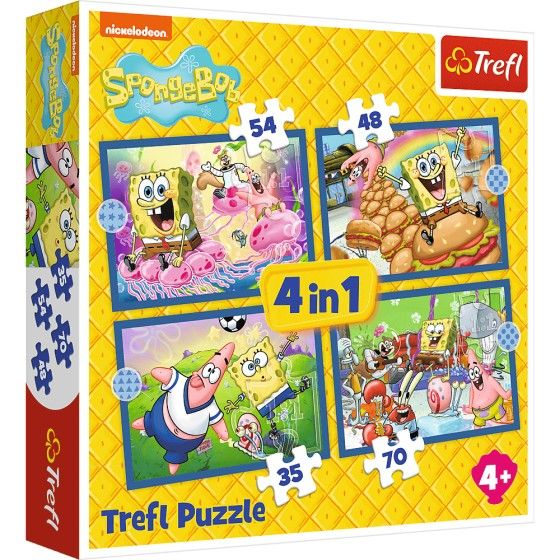 Trefl 4in1 Puzzle - Subcomisión SpongeBoba - 5900511346749