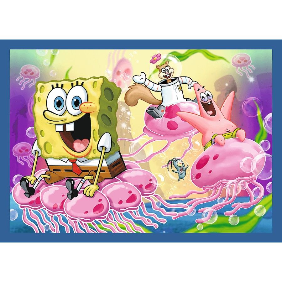Trefl 4IN1 Puzzle - Podvodný život SPONGEBOBA - 5900511346749