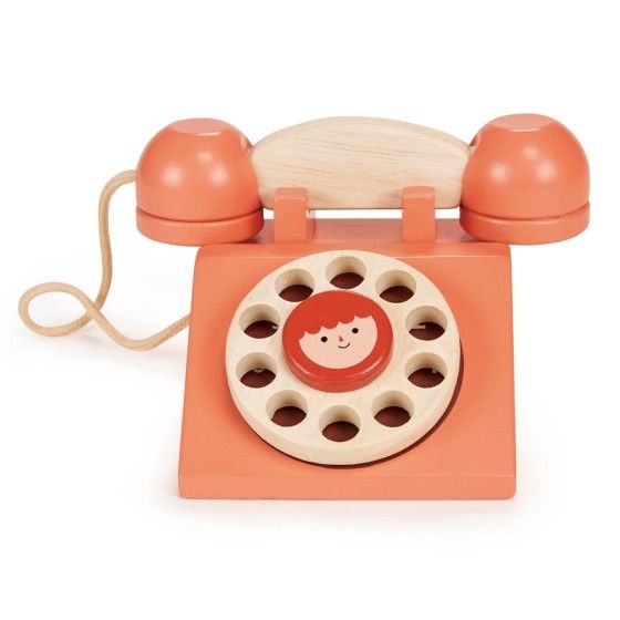 Teléfono fijo de madera Mentari