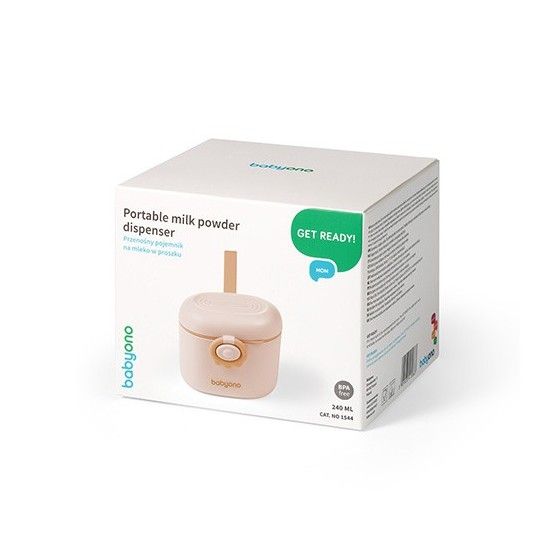 BABYONO Przenośny pojemnik na mleko w proszku beżowy
