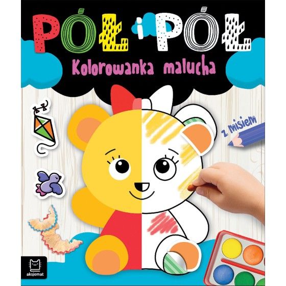 Axiomat half and a half. Toddler coloring book with teddy bear