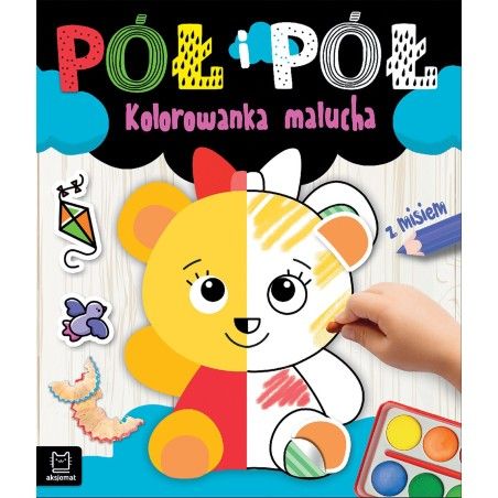 Axiomat à moitié et demi. Livre de coloriage en bas âge avec ours en peluche