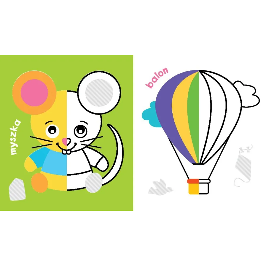 Axiomat half and a half. Toddler coloring book with teddy bear - 9788381068833