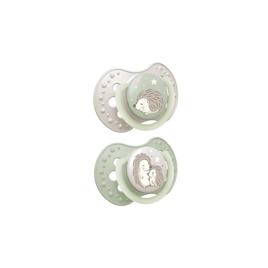 Silicone dynamic teat LOVI 6-18m 2 pcs Night & Day