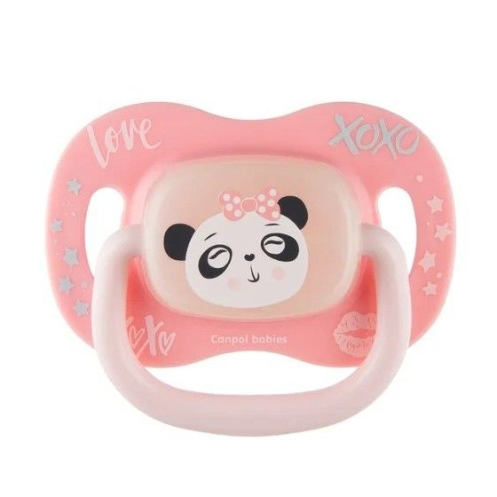 Canpol Babys opfern der Silikon-Schnuller 6-18m Runde exotische Tiere Panda