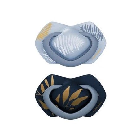 Canpol Діти силіконові пустушки світло дотик 18м + симетричне золото 2 шт. Синій