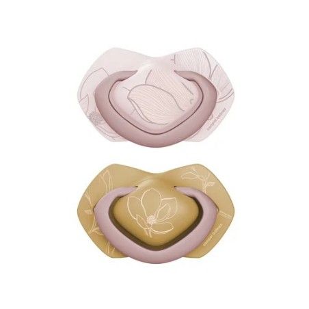 Canpol Babys Silikon Small Touch 18m + Symmetrisches Gold 2-tlg. Rosa