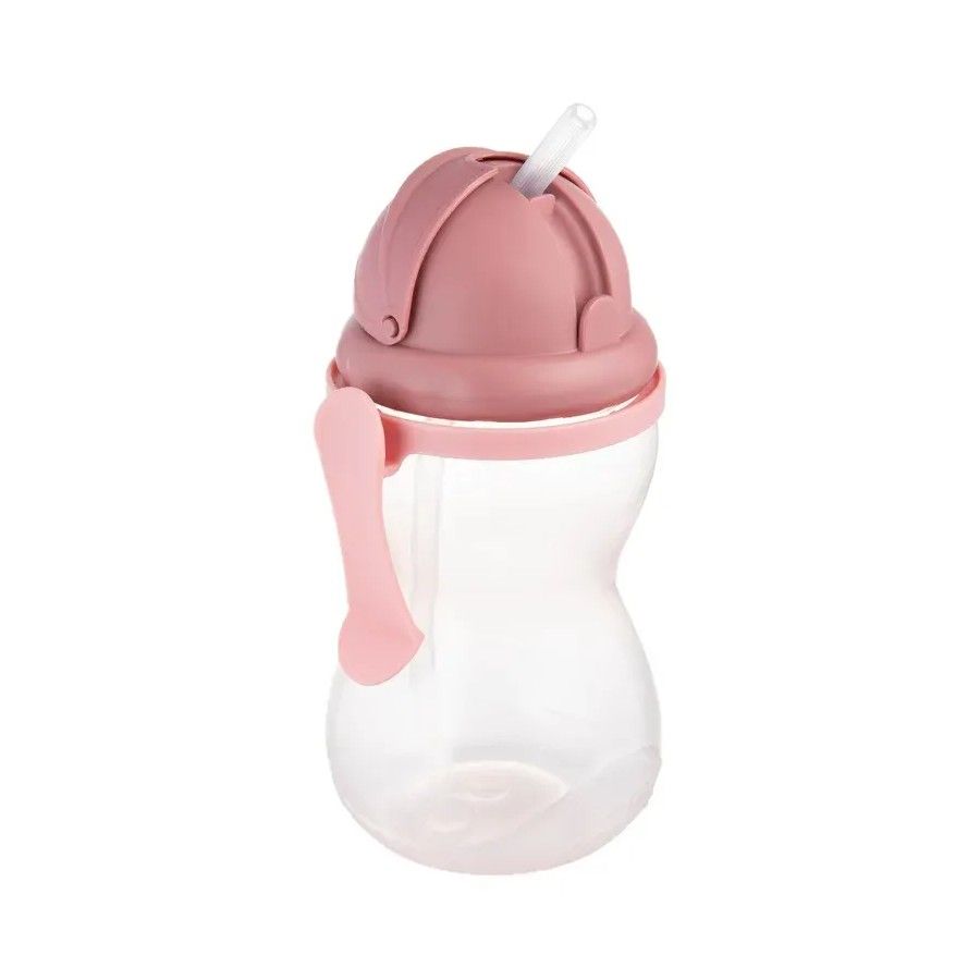 Canpol babies Bidon ze składaną rurką silikonową 370 ml różowy