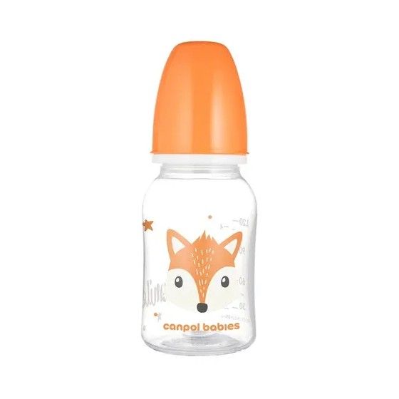 Canpol Babies Standardflaska Smal 120 ml Söt orange djur