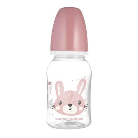 Canpol Baby's standaard fles smalle 120 ml schattige roze dieren