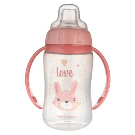Canpol Babys Trainingsbecher mit einem weichen Mundstück 320ml niedliche Tiere
