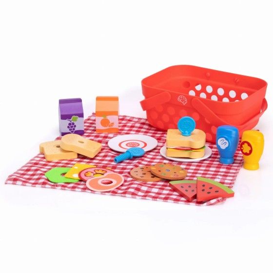 Fat Brain Leksaker Picnic Set i en korg. Pretendables
