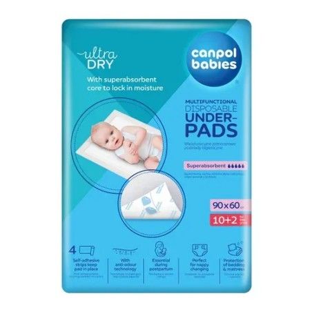 Canpol babies wielofunkcyjne podkłady higieniczne 90x60, 10+2 szt. GRATIS (PRODUKT MEDYCZNY)
