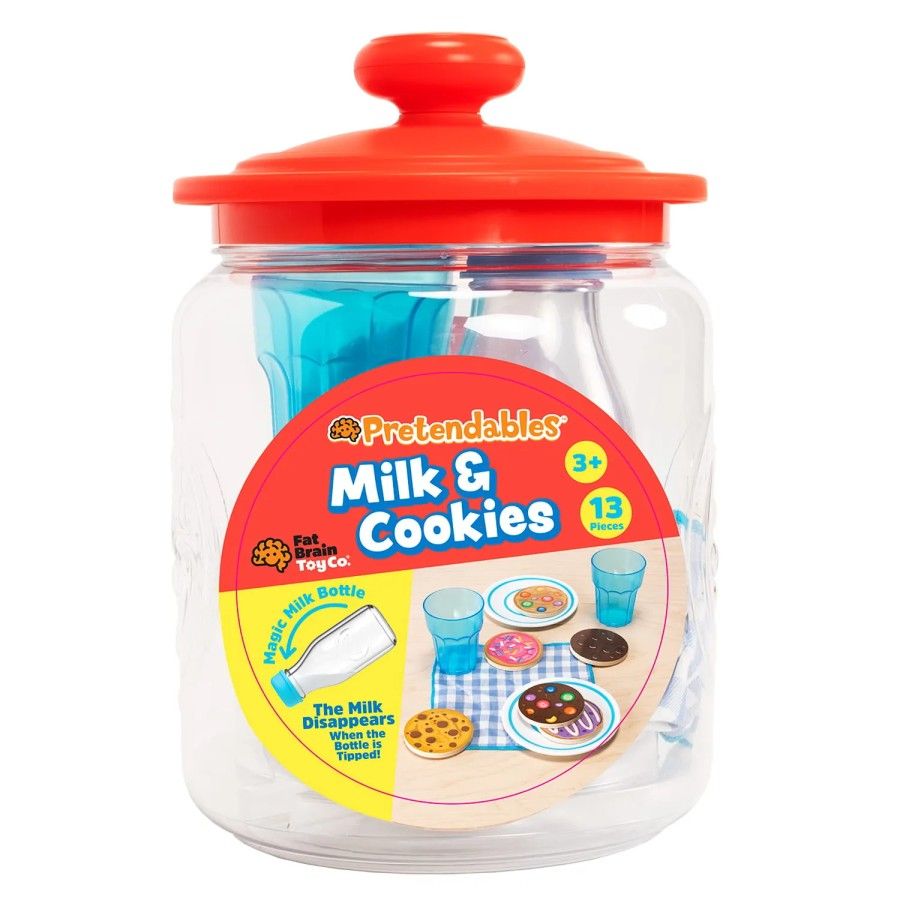 Gorlas de juguete de cerebro gordo con leche. 