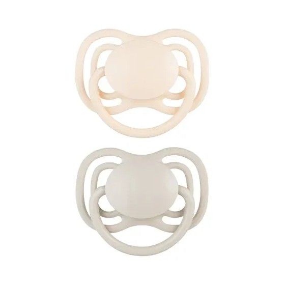 Canpol Babies Silicone Pacifier 6-18m Symmetrisk dental luft 2 st. Grädde