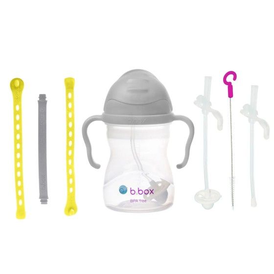 b.box 3in1 Start Set - Waterfles met een stro 240 ml Grijs +