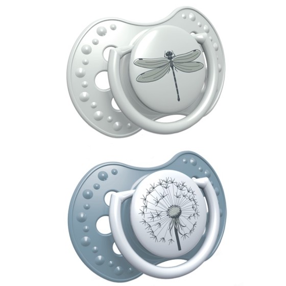 LOVI Dynamisk Silicone Pacifier 3-6M 2 st Botanisk pojke