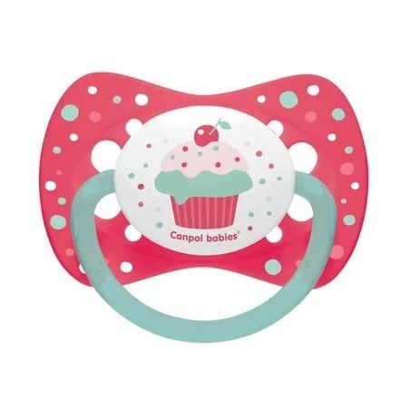 Canpol Babies Symbolic Symbolic Pacifier 0-6m Symmetrical Cupcake Pink