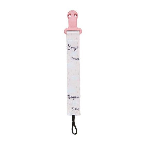 Canpol Babies ribbon for a calming pacifier Bonjour Paris Pink