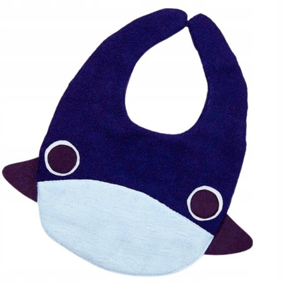 Bibs de línea de bambú -Save el océano-tiburón - azul