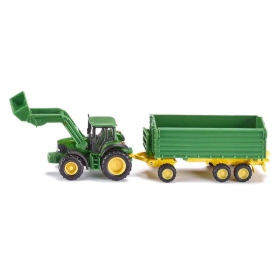 Siku Farmer - Traktor John Deere z przyczepą i ładowarką
