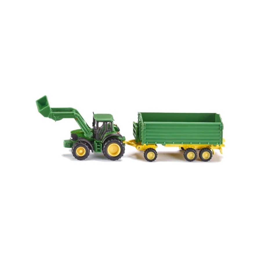 Siku Farmer - Traktor John Deere z przyczepą i ładowarką