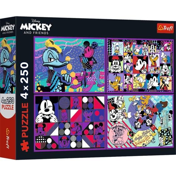 Trefl 4x250el puzzle. Series of adventures Mickey Mouse