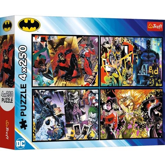 Trefl 4x250el puzzle. Batman in action