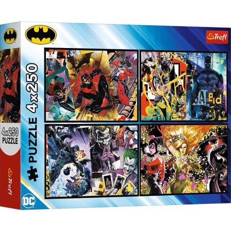 Trefl 4x250el Puzzle. Batman in Aktion